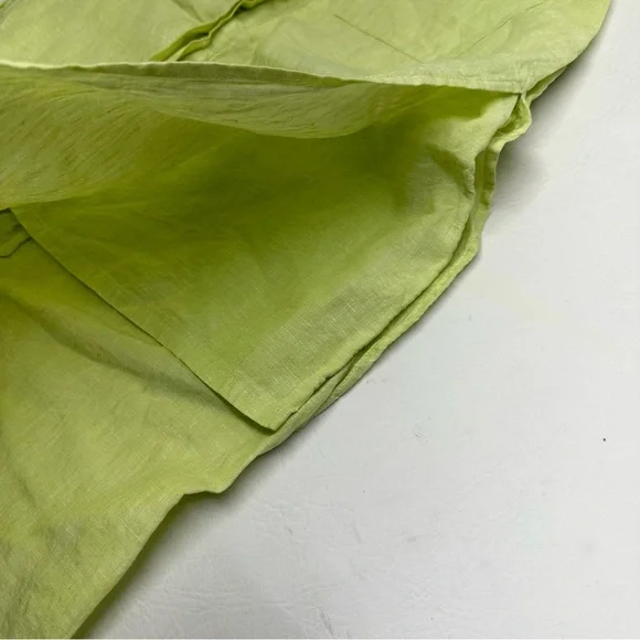 Chico’s Linen Green Button-up Blouse, Sleeveless with Collar Woman Size 2 - Picture 9 of 10